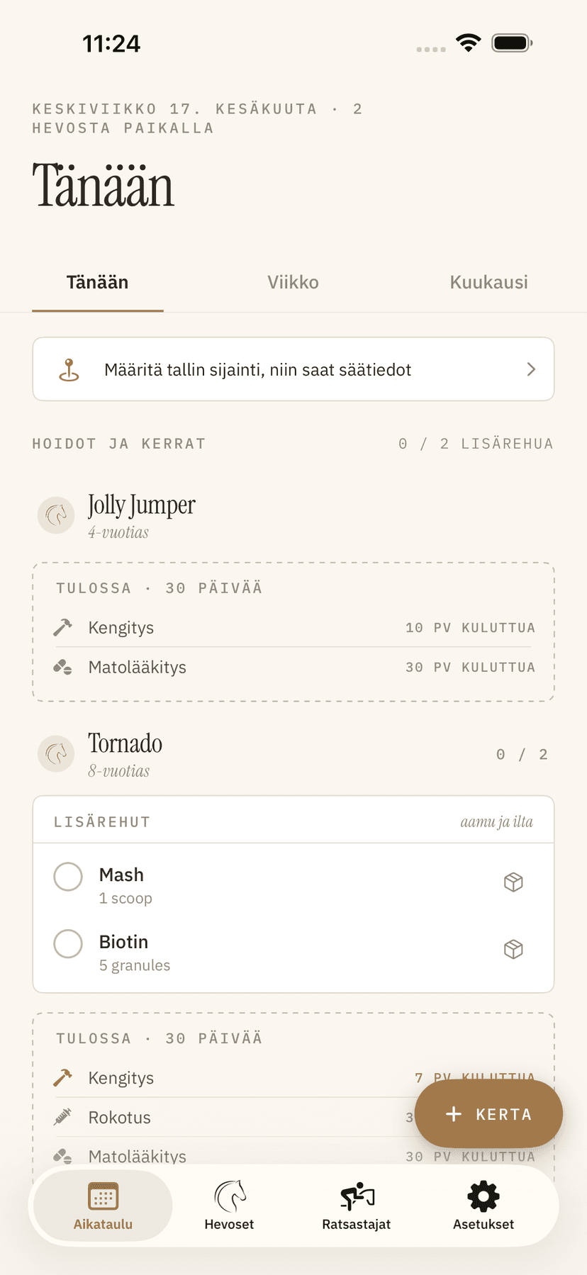Esikatselu BarnMaten Tänään-näkymästä