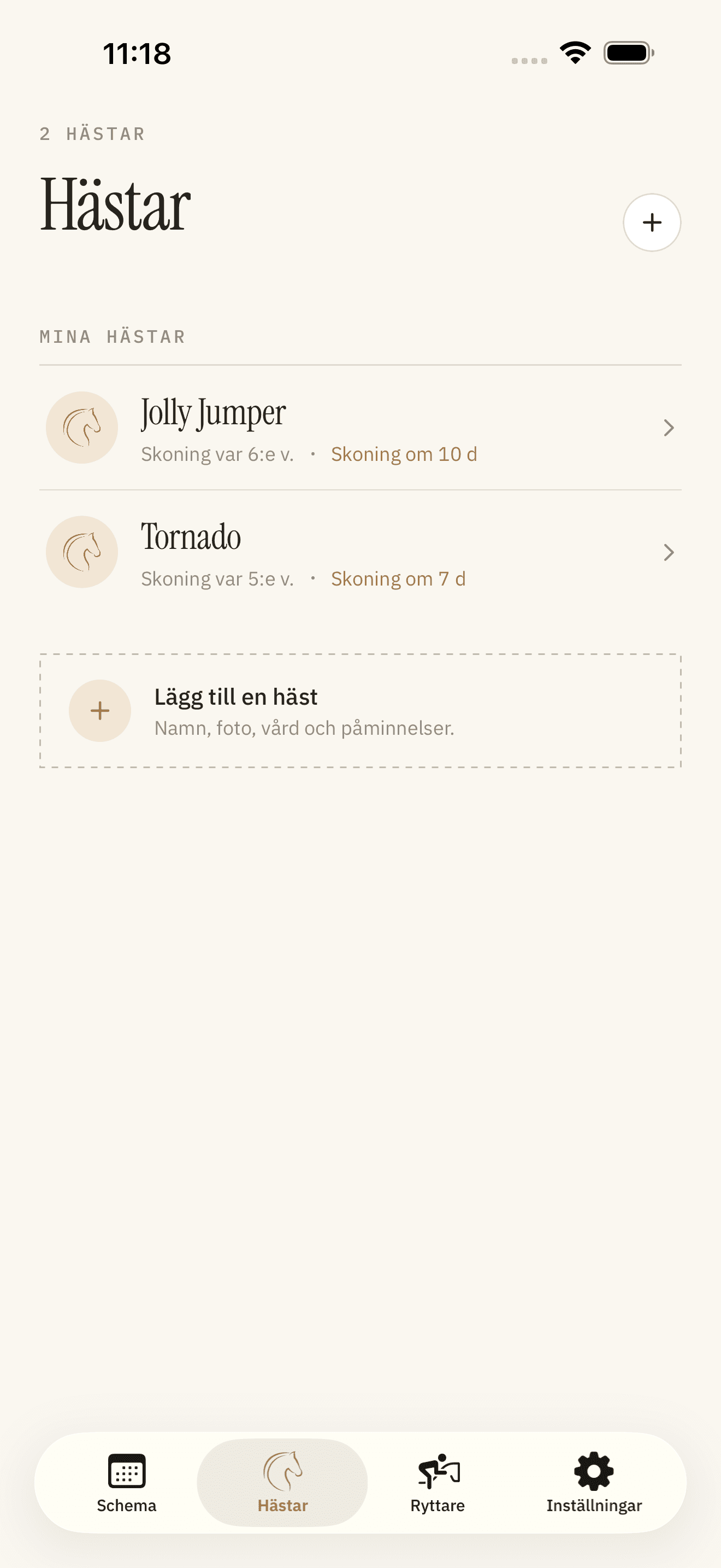 Hästar