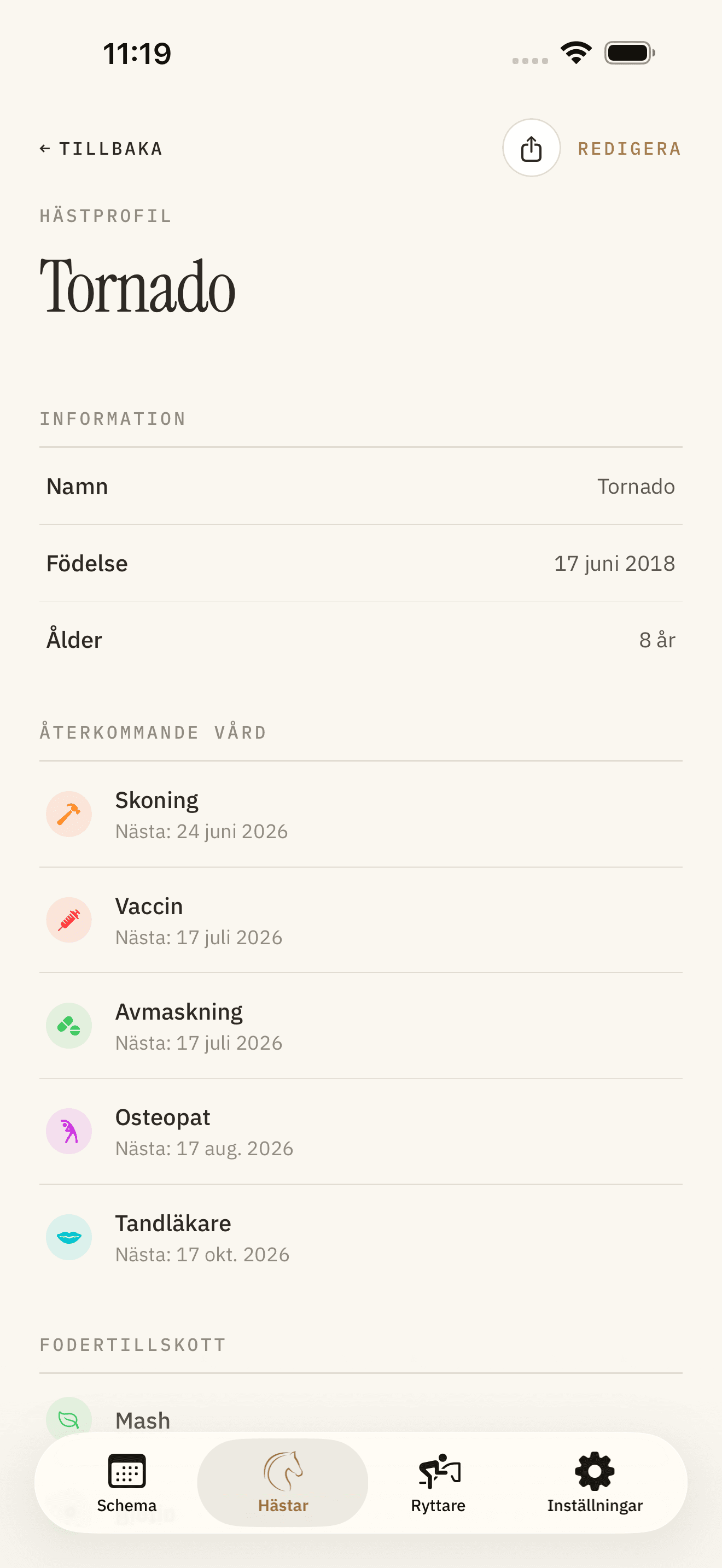 Hästdetaljer