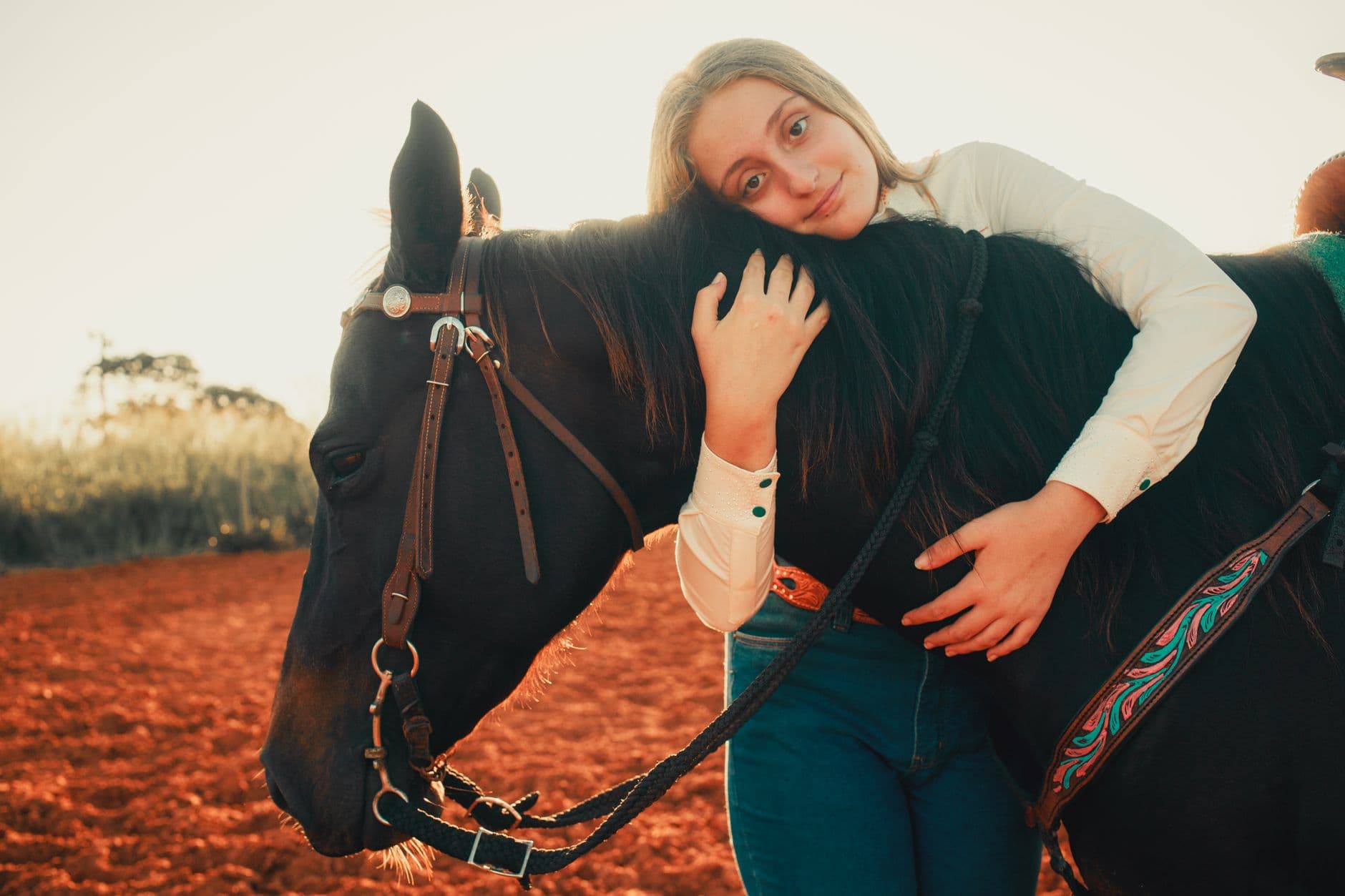 L’image la plus émotionnelle : quelqu’un qui enlace l’encolure de « son » cheval au crépuscule
